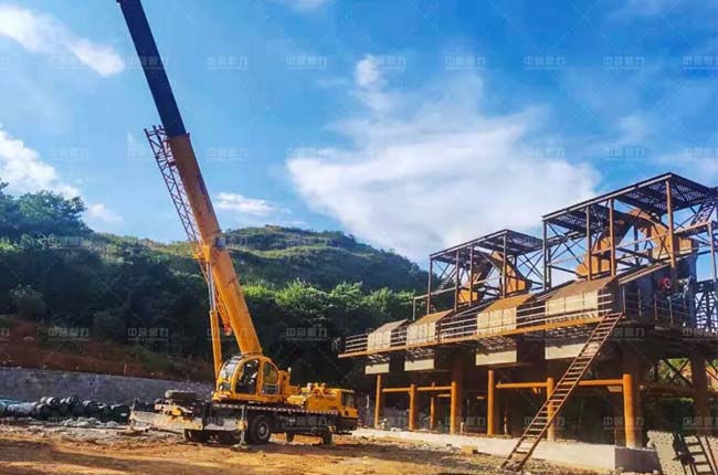 安順建材砂石骨料生產線4臺并篩安裝現(xiàn)場實拍