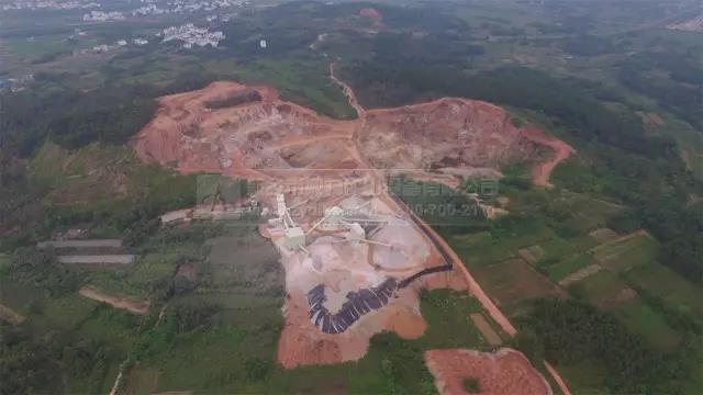 足療嶺采石場(chǎng)生產(chǎn)線航拍圖
